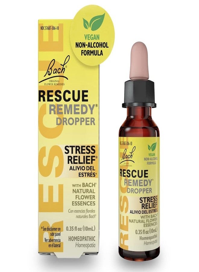 RESCUE Bach Rescue Remedy Dropper 10mL, Natural Stress Relief, Homeopathic Flower Essence, Vegan, Gluten & Sugar-Free, Non-Habit Forming (Non-Alcohol Formula) - Image 1