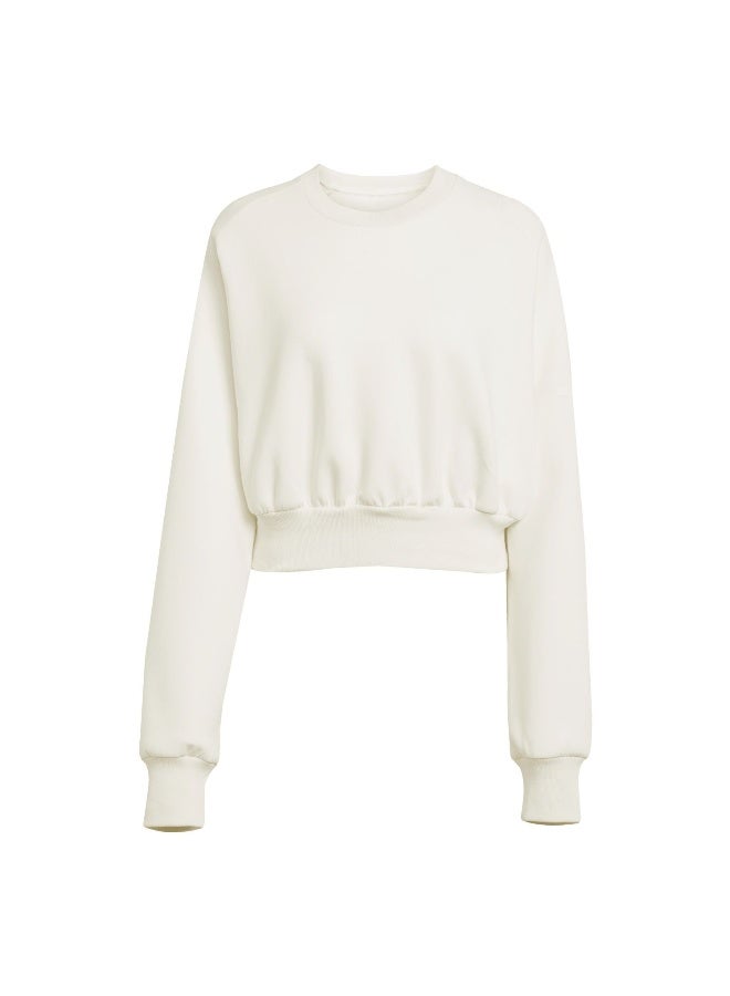 اديداس سويت شيرت أبيض بأكمام طويلة للنساء - Image 1