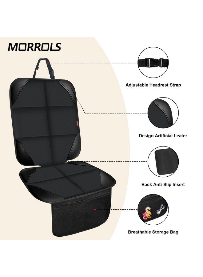 MORROLS Car Seat Protector for Child Seats,1 Pack Car Seat Cushion,Waterproof Fabric Car Seat Covers for Non-Slip Backing Mesh Pockets for Baby,Pet,SUV, Sedan and Trunk(Black) - Image 3