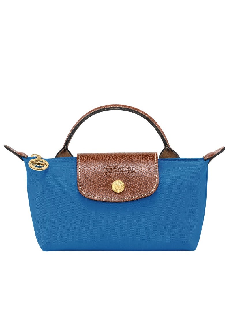 Longchamp - Longchamp Women's Mini Makeup Bag, Handbag, Shoulder Bag Blue Classic - Image 1
