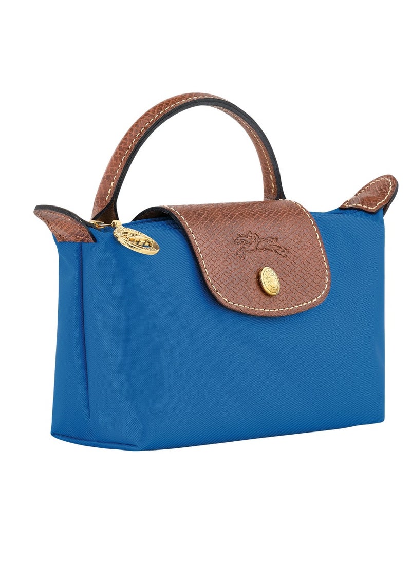 Longchamp - Longchamp Women's Mini Makeup Bag, Handbag, Shoulder Bag Blue Classic - Image 1