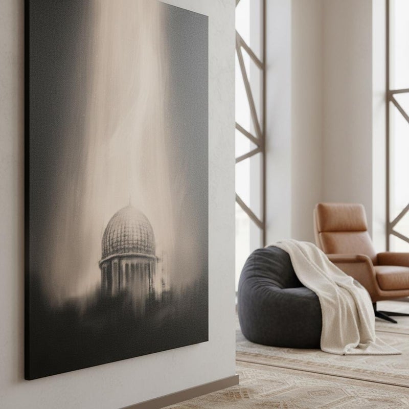 TNESSENTIAL Miraj Night Journey Canvas Art | Kaaba Mecca Watercolor Print - Image 2