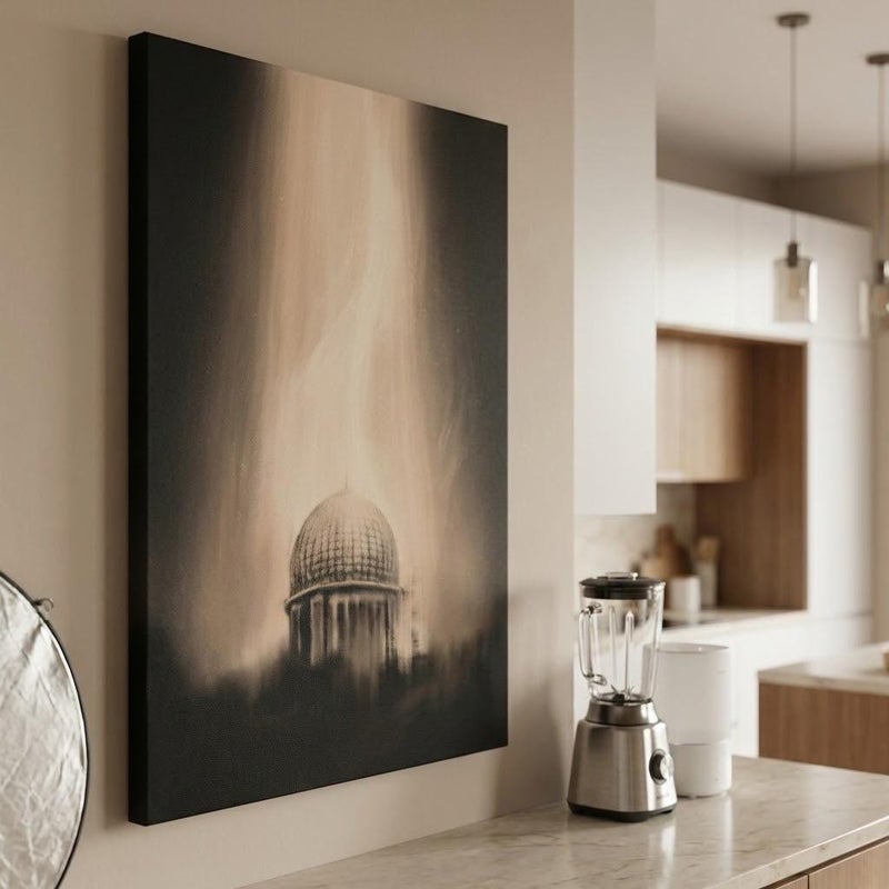 TNESSENTIAL Miraj Night Journey Canvas Art | Kaaba Mecca Watercolor Print - Image 4