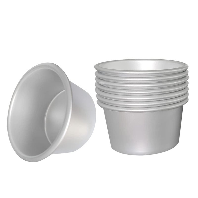 FRIGIIRE Pudding Cups Molds Individual Popover Pan Cupcake Muffin Baking Maker Aluminium 8 Pieces374 x 2 x 287 Inch