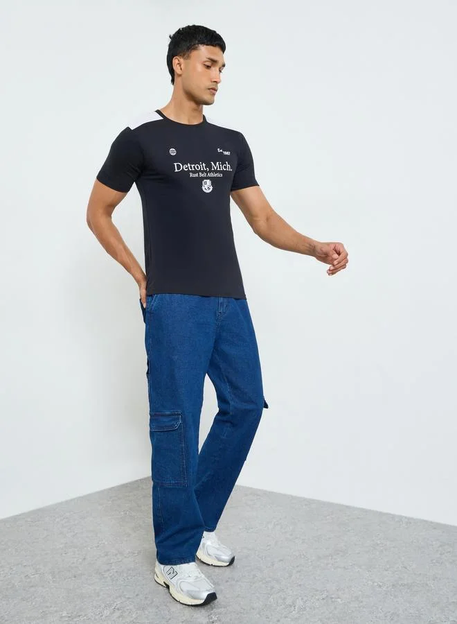 Styli Men Black Graphic Print T-Shirt