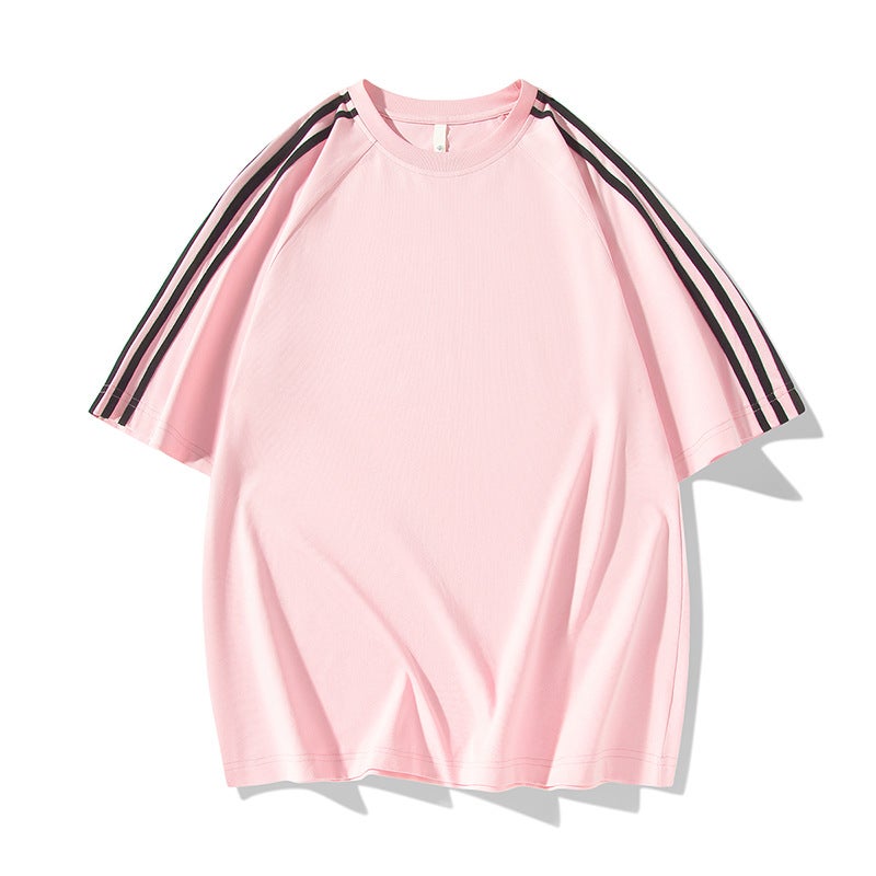 American Style Retro Contrast Color Stitching Striped Short-Sleeved T-Shirt Men'S Trendy Brand All-Match Loose Casual Top - Image 4