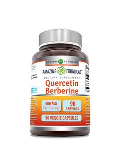 Amazing Formulas Quercetin Berberine 250Mg Berberine And 250Mg Quercetin 90 Veggie Capsules Supplement ; Nongmo ; Gluten Free ; Made In Usa ; Ideal For Vegetarians