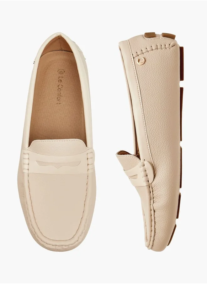 لو كونفورت Women Textured Slip-On Loafers