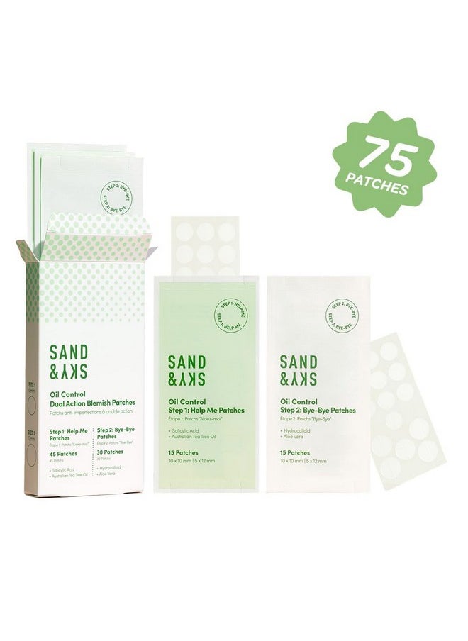 Sand & Sky Dual Action Blemish Patches Hydrocolloid Blemish Patch For Zits. With Salicylic Acid Tea Tree Oil & Hydrocolloid To Reduces Redness Inflammation And Cover Blemishes. (75 Patches)  - Image 2