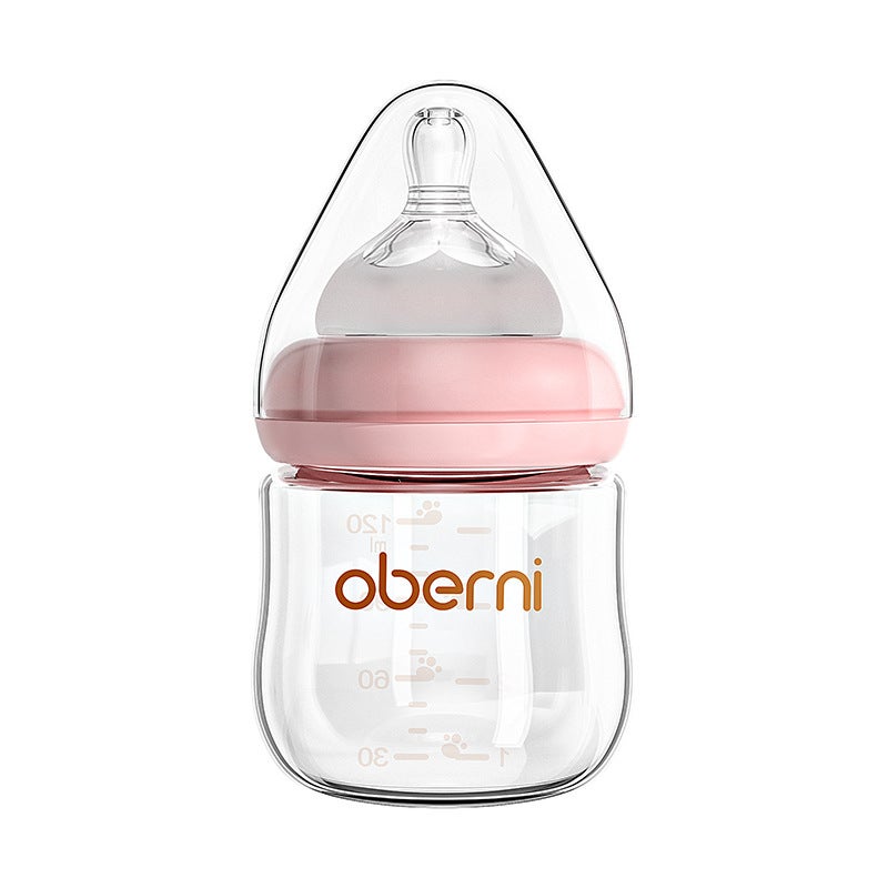 Oberney 150Ml Newborn Glass Bottle Wide Diameter Anti-Choking And Anti-Flatulence Baby Bottle Baby 0-6 Months - Image 1