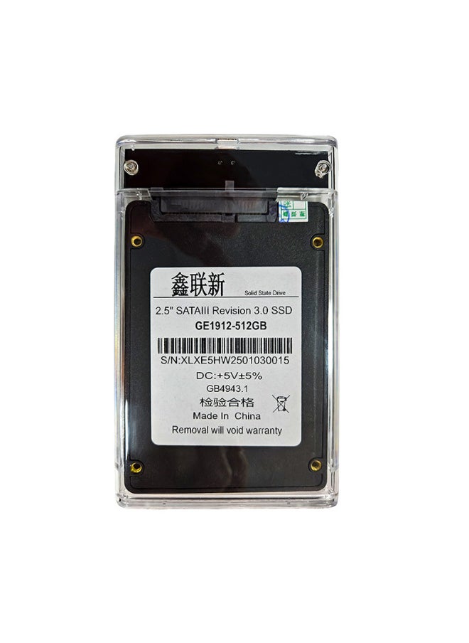 Generic Mobile Hard Disk Box 2.5 Inch Usb3.0 Notebook Typec Mechanical Sata Solid State External Ssd Universal-Color:Usb3.0 Transparent Model [6gbps Data Cable + Usb Data Cable + Type-c Adapter] Without Hard Drive  - Image 5