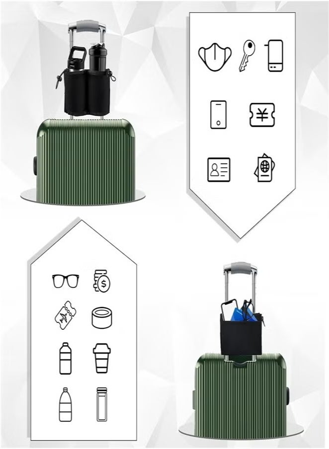 حامل كأس الأمتعة ، حامل كأس السفر للأمتعة حامل المشروبات جمع اثنين من أكواب القهوة لحقيبة السفر الصغيرة حقيبة كأس حقيبة - Image 3