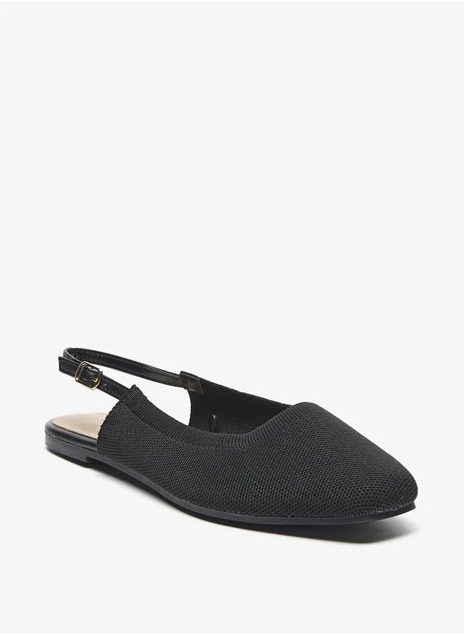 Flora Bella By Shoexpress Textured Slingback Sandals with Buckle Closure
