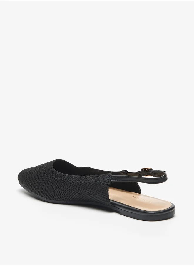 Flora Bella By Shoexpress Textured Slingback Sandals with Buckle Closure