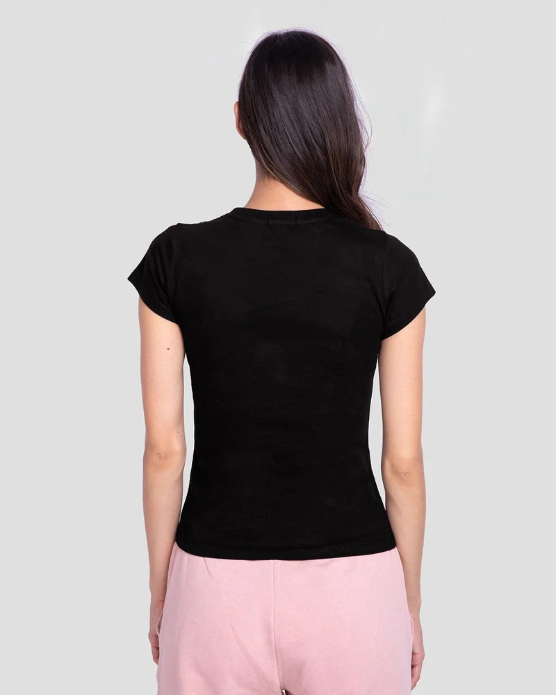 bewakoof  Women's Black Cats Coffee And Books Graphic Printed Slim Fit T-shirt for Women | Best Price UAE