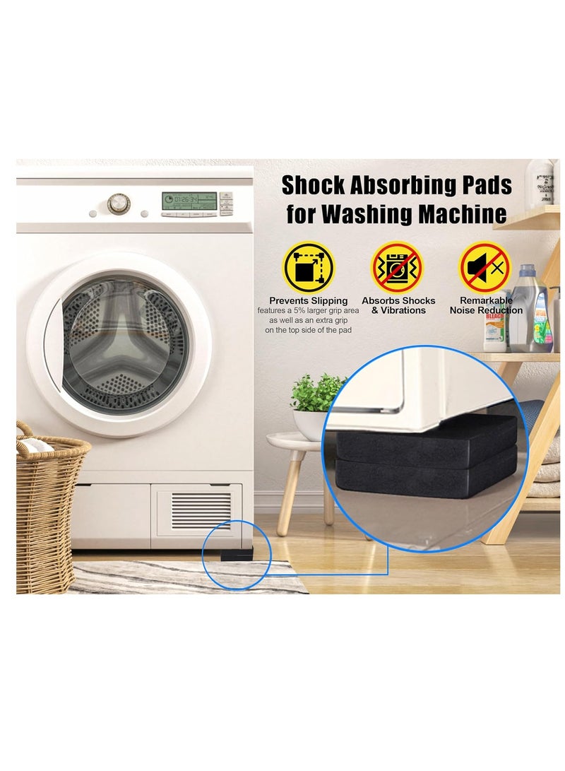 MYLIFEUNIT MyLifeUNIT EVA Shock Absorbing Washer Pads, Anti-Vibration Washer Mat Protector for Washing Machine Dryer Treadmill (8 Pack) - Image 5