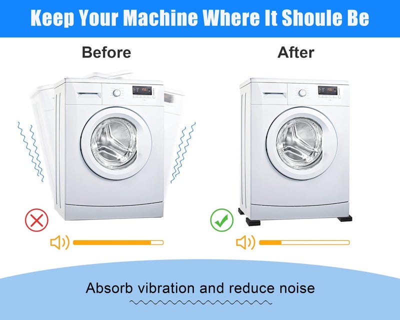 MyLifeUNIT EVA Shock Absorbing Washer Pads, Anti-Vibration Washer Mat Protector for Washing Machine Dryer Treadmill (8 Pack) - Image 5