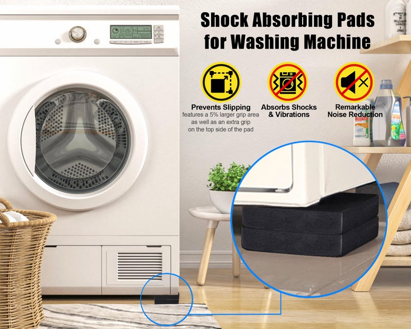 MyLifeUNIT EVA Shock Absorbing Washer Pads, Anti-Vibration Washer Mat Protector for Washing Machine Dryer Treadmill (8 Pack) - Image 2
