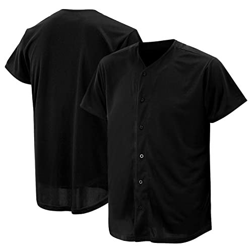 Atonmore Baseball Jersey for Men and Women, Baseball Shirts for Custom Button up Shirt,Hipster Hip Hop Sports Uniforms(New Black,XL) - Image 1