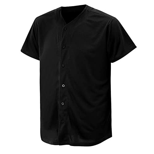 Atonmore Baseball Jersey for Men and Women, Baseball Shirts for Custom Button up Shirt,Hipster Hip Hop Sports Uniforms(New Black,XL) - Image 2