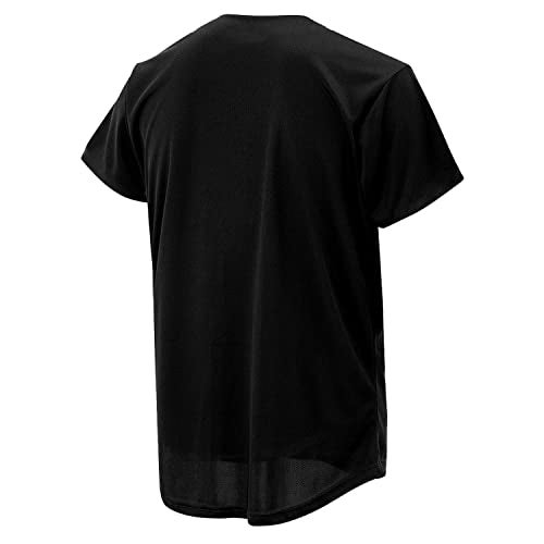 Atonmore Baseball Jersey for Men and Women, Baseball Shirts for Custom Button up Shirt,Hipster Hip Hop Sports Uniforms(New Black,XL) - Image 3