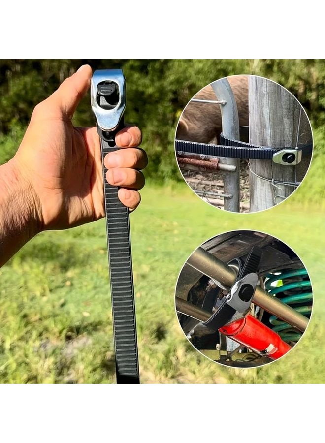 Heavy Duty Adjustable Ratchet Strap 19 7in Durable PVC Grip Lock For Vehicle Repair - Image 2