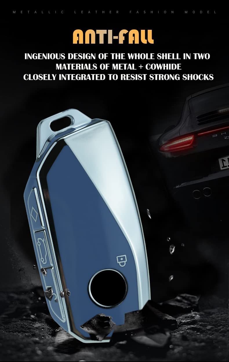 ontto Key Fob Jacket Fit for BMW 2023 7 Series 740 760i X7 IX XM TPU Smart Remote Car Key Cover Black - Image 4
