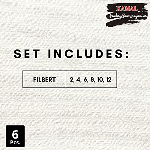Kamal Nylon, Wood Artist Quality Synthetic Hair Filbert Paint Brush Set, Nail Art, Acrylic Painting, Modern Art, Fabric Painting - Image 5