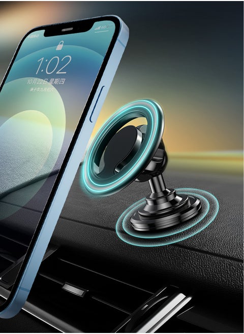 Magnetic Car Phone Holder, 360° Rotation Car Mount, Universal Phone Stand for Car Compatible with iPhone 16 15 14 13 12 11, Samsung, and All Devices