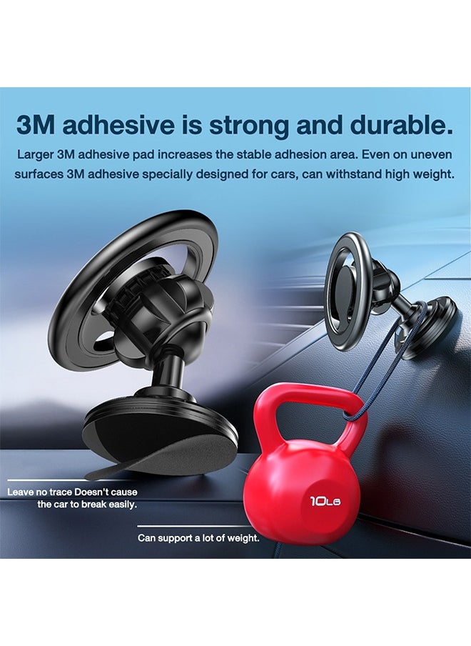 Magnetic Car Phone Holder, 360° Rotation Car Mount, Universal Phone Stand for Car Compatible with iPhone 16 15 14 13 12 11, Samsung, and All Devices