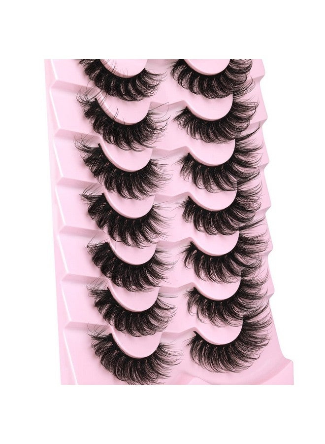 Kiromiro Mink Lashes Fluffy 6D False Eyelashes 17mm Wispy Cat Eye Lashes that Look Like Extensions Strip Lashes Pack - Image 4