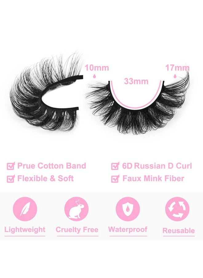 Kiromiro Mink Lashes Fluffy 6D False Eyelashes 17mm Wispy Cat Eye Lashes that Look Like Extensions Strip Lashes Pack - Image 3