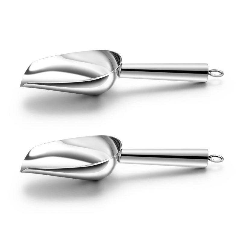 TeamFar Mini Scoop Set of 2, 3 Oz Stainless Steel Canister Small Ice Candy Scoop Utility for Kitchen Dispenser Buffet Jars, Rust Free & Sturdy, Dishwasher Safe & Mirror Finish - Image 1