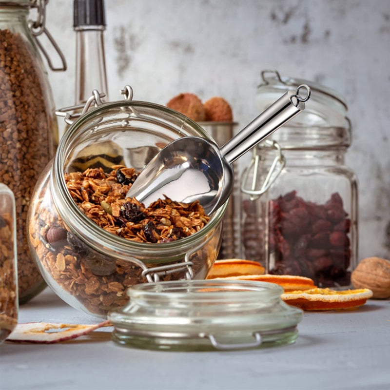 TeamFar Mini Scoop Set of 2, 3 Oz Stainless Steel Canister Small Ice Candy Scoop Utility for Kitchen Dispenser Buffet Jars, Rust Free & Sturdy, Dishwasher Safe & Mirror Finish - Image 5