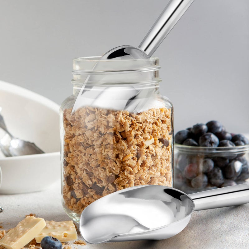 TeamFar Mini Scoop Set of 2, 3 Oz Stainless Steel Canister Small Ice Candy Scoop Utility for Kitchen Dispenser Buffet Jars, Rust Free & Sturdy, Dishwasher Safe & Mirror Finish - Image 4