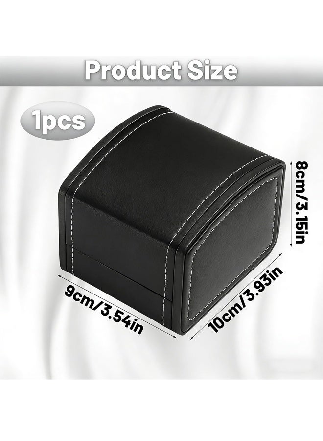 Single Watch Box for Men, Leather Watch Display Case, Secure Travel Storage Container for Most Watches, Compact Design - Image 2