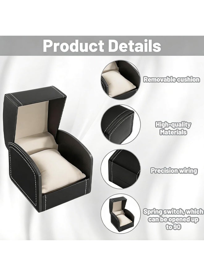 Single Watch Box for Men, Leather Watch Display Case, Secure Travel Storage Container for Most Watches, Compact Design - Image 3