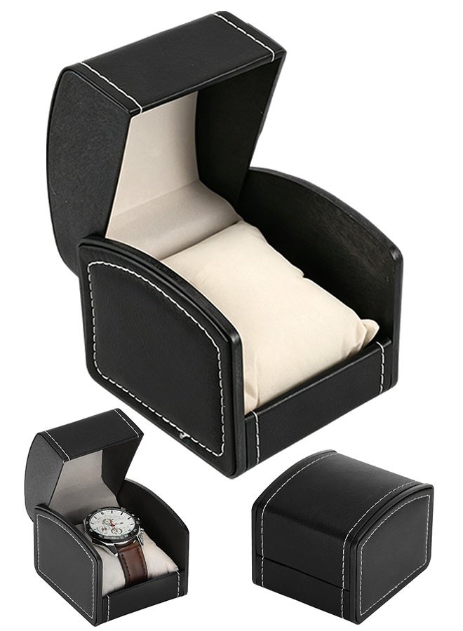 Single Watch Box for Men, Leather Watch Display Case, Secure Travel Storage Container for Most Watches, Compact Design - Image 1