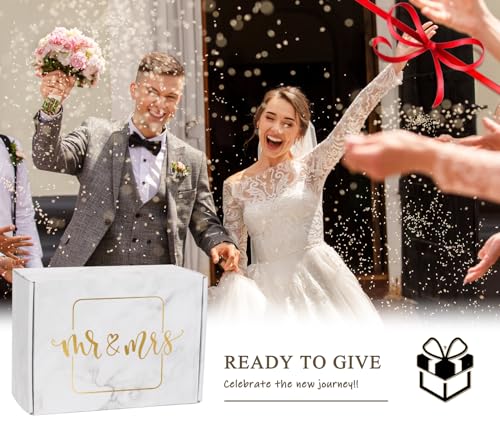 BUBOOM Wedding Gifts for Couple (11 Piece Set), Cool Engagement Baskets for Newlywed, Unique Mr and Mrs Box for Bride and Groom, Bridal Shower Gift for Bride To Be, His and Hers, Just Married - Image 3