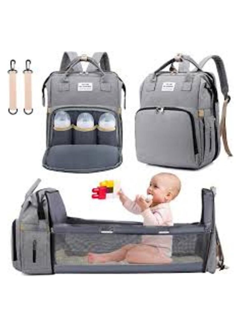 Baby bed bag 3 * 1 to carry all the child's personal belongings, with a large capacity, with a USB outlet, a spare mattress and a bed for the child to sleep outside (multi-colored)  - Image 2