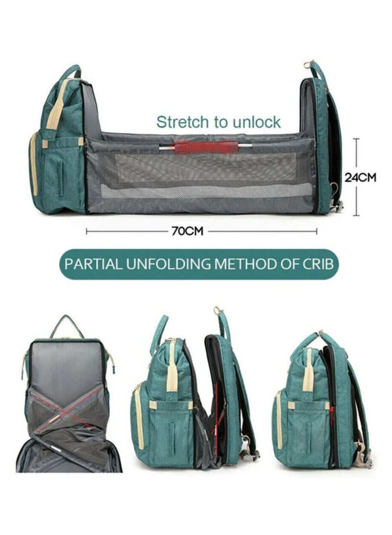 Baby bed bag 3 * 1 to carry all the child's personal belongings, with a large capacity, with a USB outlet, a spare mattress and a bed for the child to sleep outside (multi-colored)  - Image 5