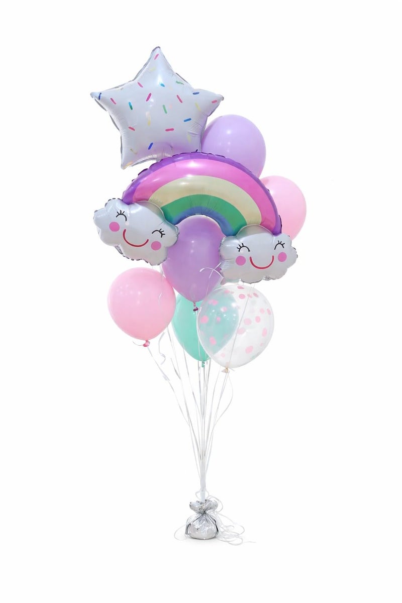 Pop the Party Rainbow Foil Balloon,1 Polka Dot and Star Balloon for Decoration,Baby Shower(Pack of 9) (Rainbow Foil Balloon Set) - Image 1