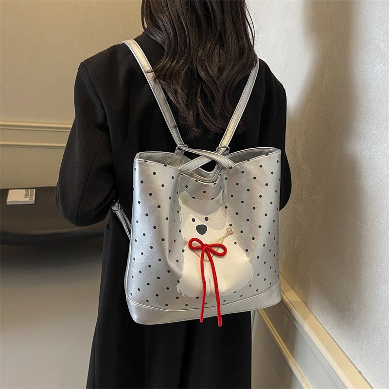 Korean Style Polka Dot Cute Red Strap Animal Cartoon Fashion All-Match Fashionable Bucket Bag Casual Shoulder Bag - Image 3