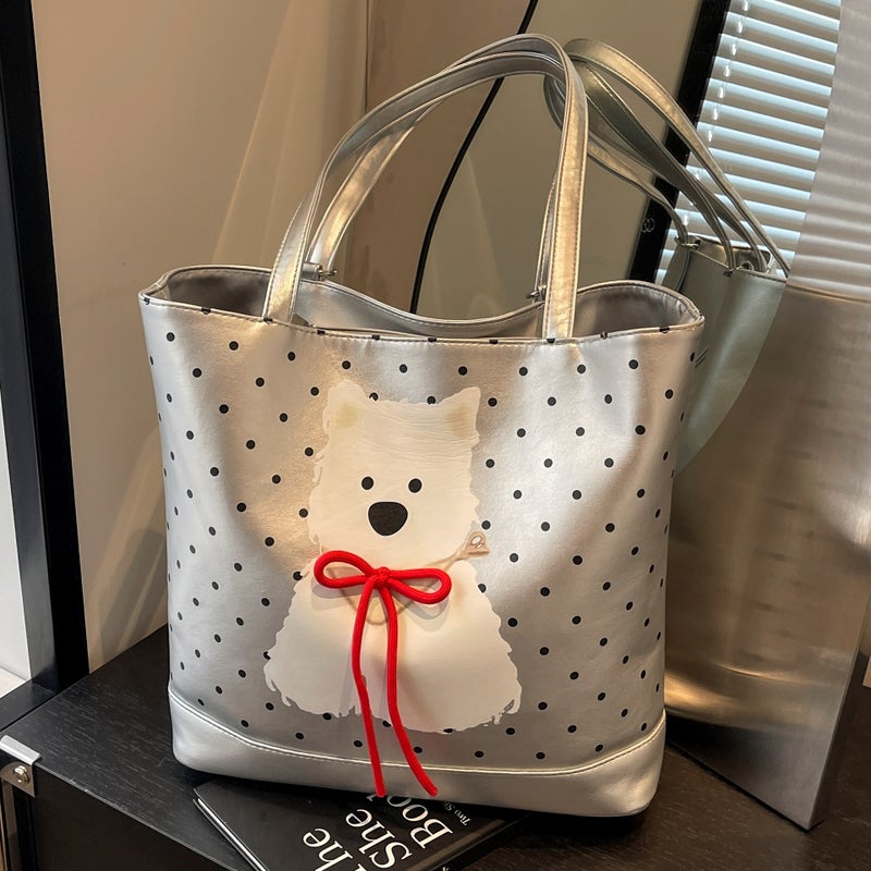 Korean Style Polka Dot Cute Red Strap Animal Cartoon Fashion All-Match Fashionable Bucket Bag Casual Shoulder Bag - Image 2