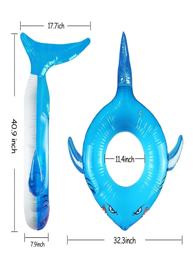LAFALA Pool Floats Kids Shark Floaties Inflatable Pool Swim Lounger Raft Summer Swimming Ring Pool Toys for Adults Kids - Image 4