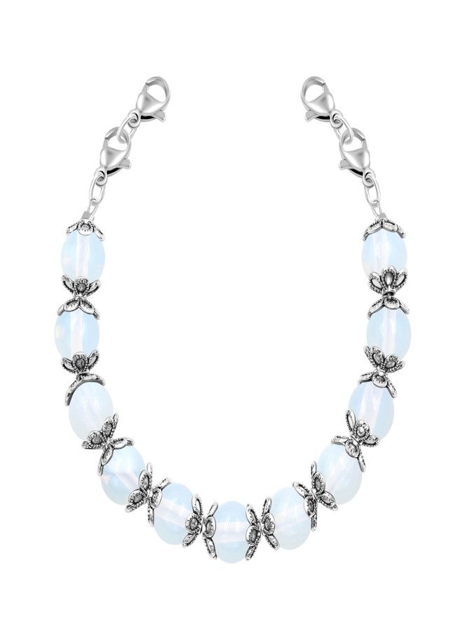 Tobestu White Opal Stone Adjustable Bracelets - Interchangeable DIY Charm Bracelet with Lobster Clasp - YA5062 - Image 1