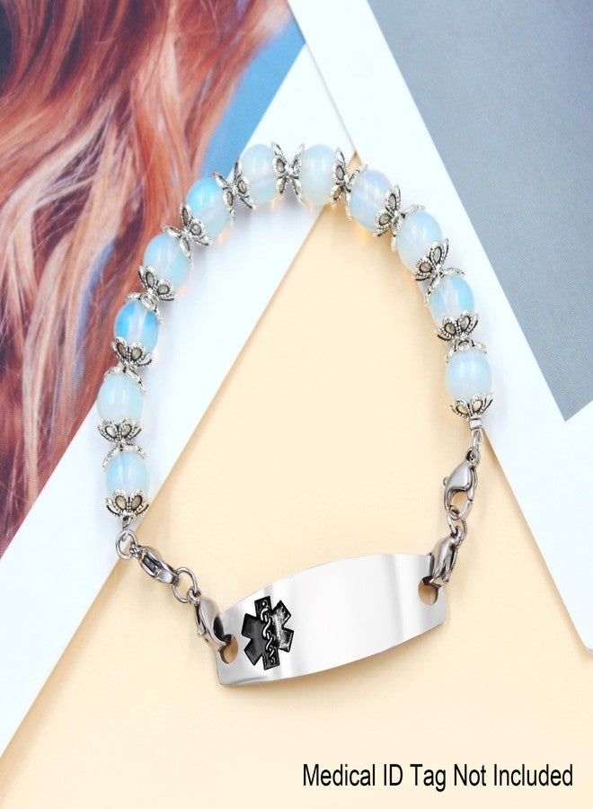 Tobestu White Opal Stone Adjustable Bracelets - Interchangeable DIY Charm Bracelet with Lobster Clasp - YA5062 - Image 4