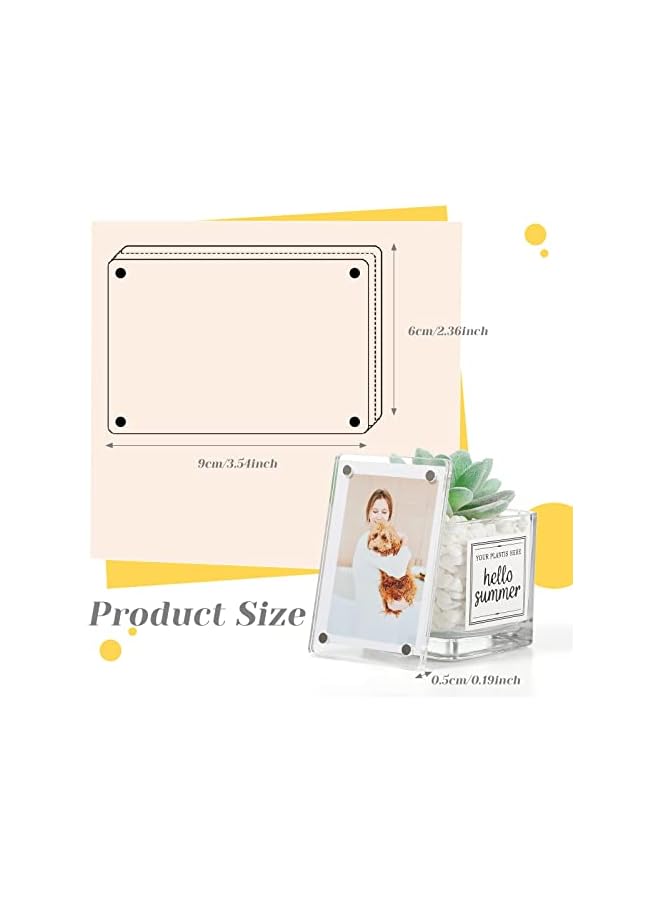The Bros Magnetic Fridge Frame, 6 Pcs Magnetic Acrylic Picture Frame, Clear Frameless Display Frame for Cards Memos Refrigerator and Office Cabinet Locker (6 * 9 cm) - Image 2