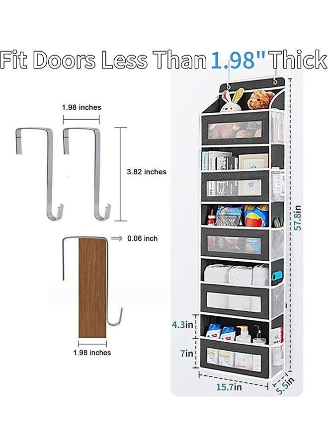 Happy Home Over The Door Organizer Storage,5 Shelf Hanging Door Organizer with 5 Large Capacity Pockets and 2 Hooks 44lbs Load Hanging Bathroom Organizer for Dorm, Bedroom, Bathroom,Nursery(Black) - Image 5