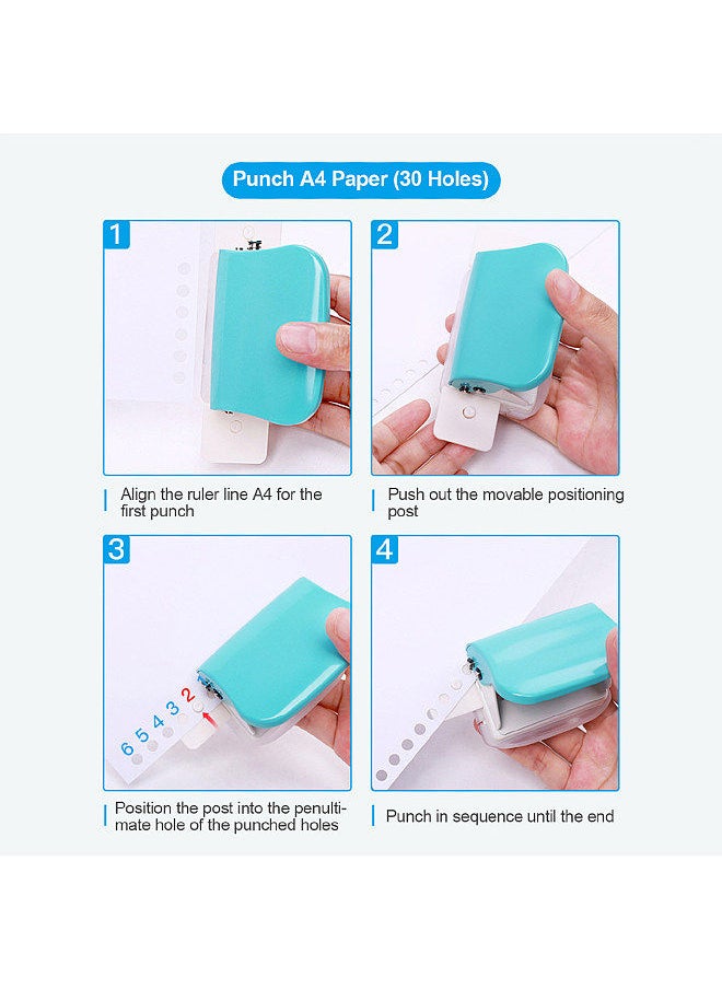 Kw-trio 6-Hole Paper Punch Handheld Metal Hole Puncher 5 Sheet Capacity 6mm for A4 A5 B5 Notebook Scrapbook Diary Planner  - Image 3